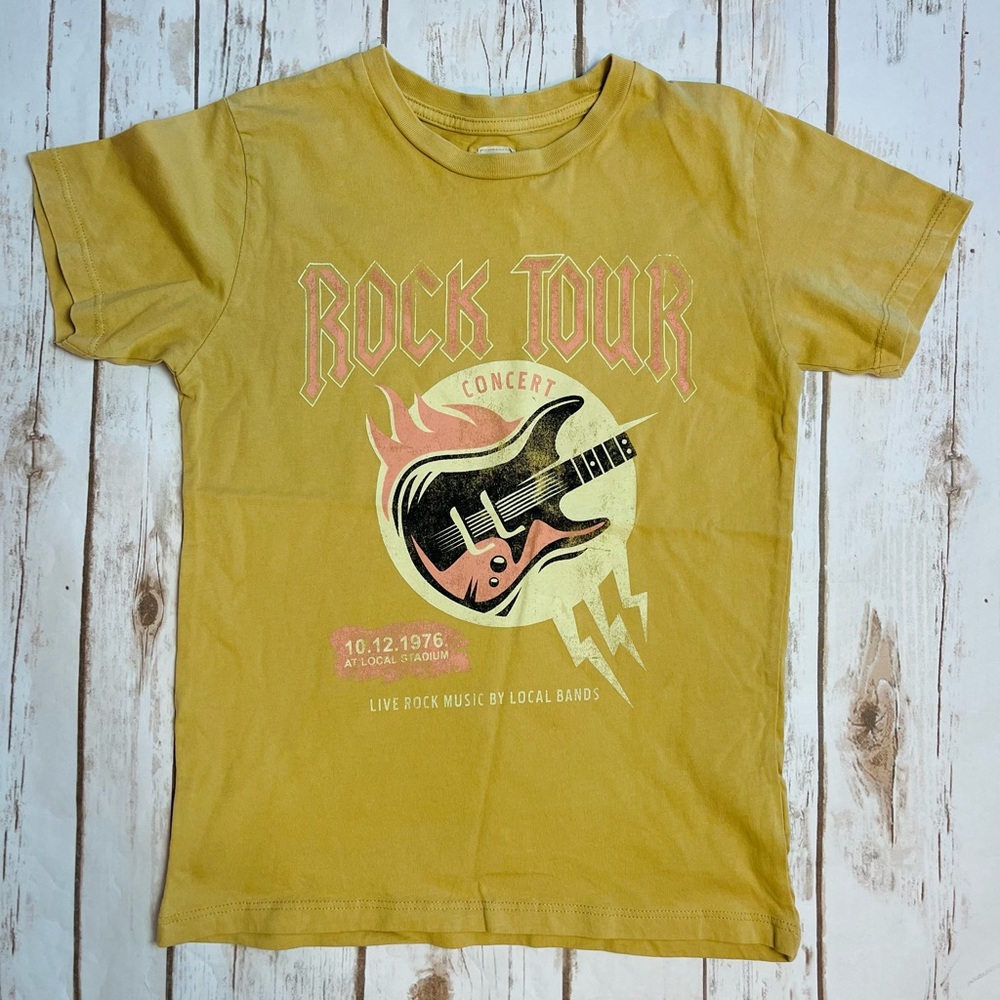 Modish Rebel Girls Rock Tour Guitar Short Sleeve Top Tee Size Youth M 10/12
